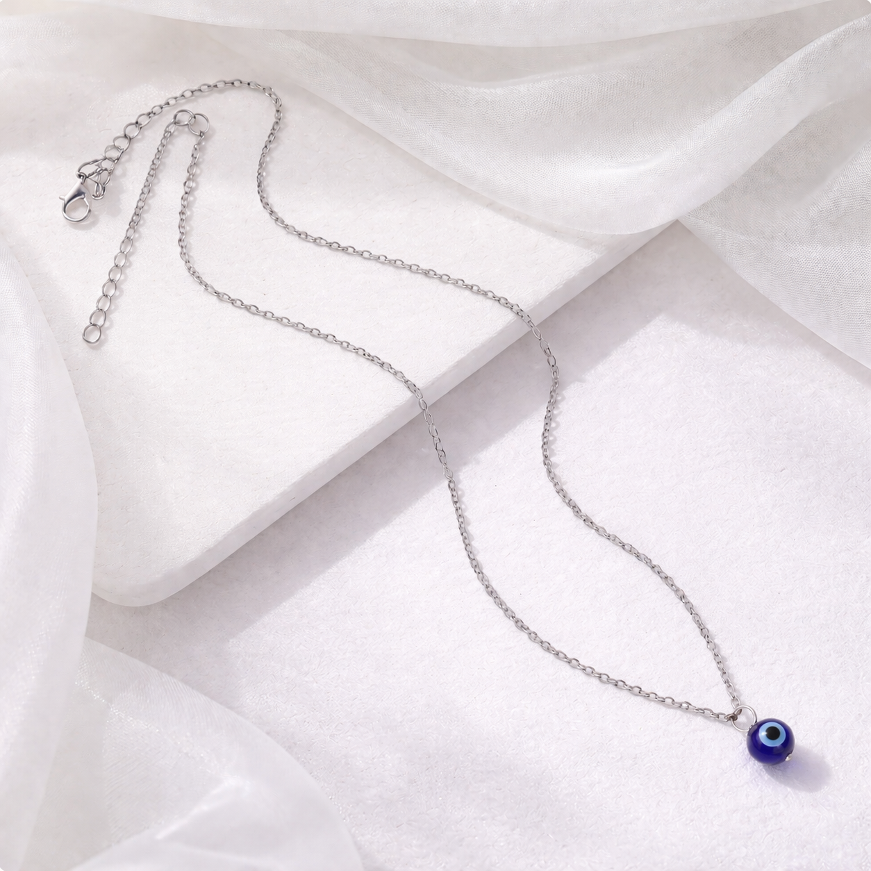 UNI-10641 - Silver Evil Eye - Necklace