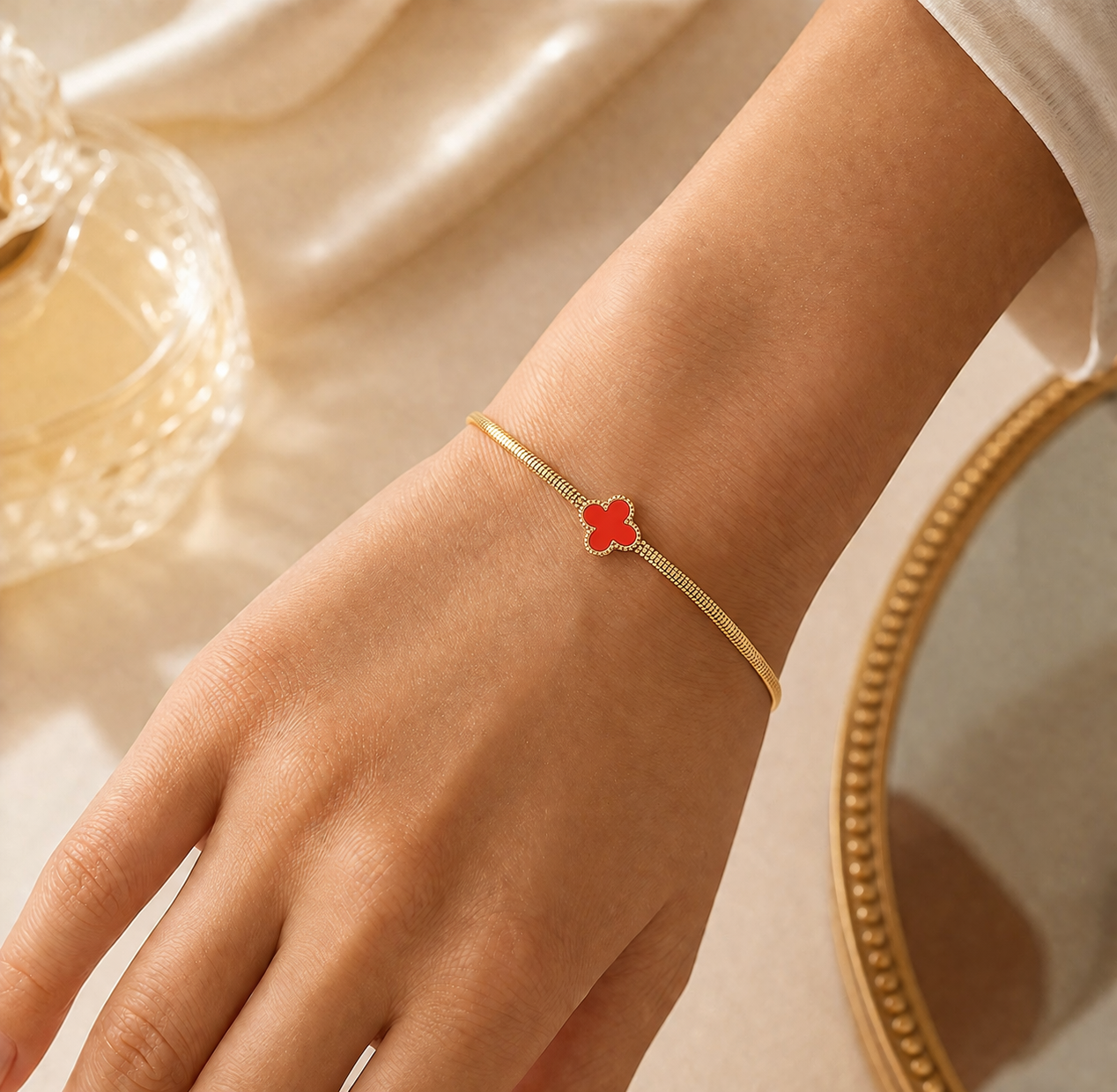 SS-11415 - Premium Red Lined Flower - Bracelet