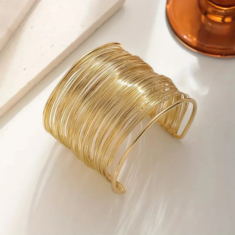 UNI-10636-3 - Multilayered Gold Bangle - Bracelet