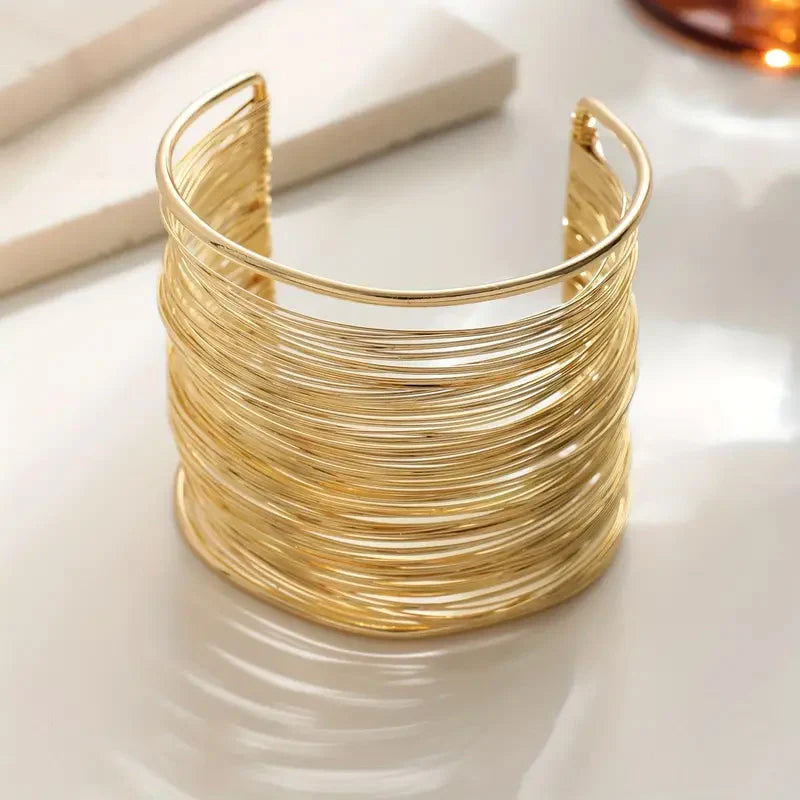 UNI-10636-3 - Multilayered Gold Bangle - Bracelet