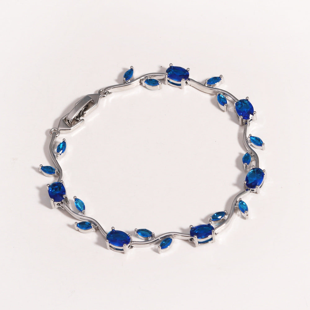 UNI-12195 - Viral Tulip Navy Diamonds Silver - Bracelet