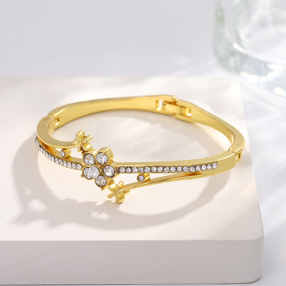 UNI-11305 - Gold Flower Bangle- Bracelet