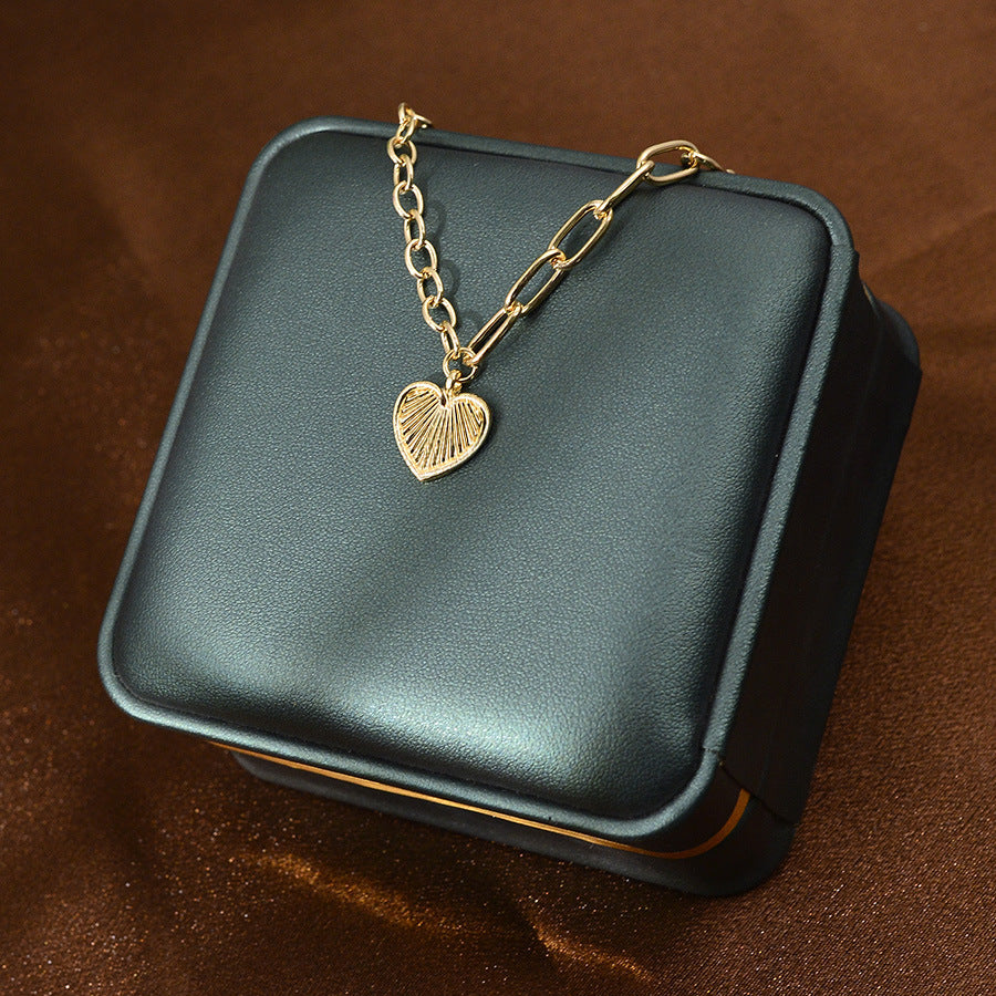 UNI-12173 -Gold Heart Classy Chain - Necklace