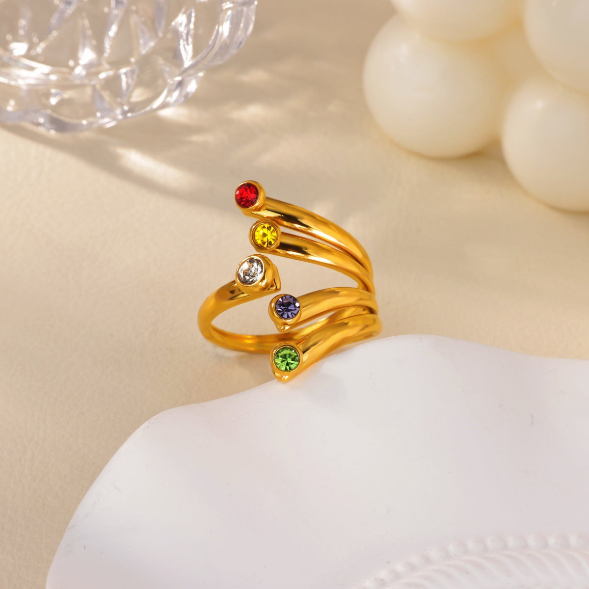 SS-12547 - Multi Gem Series - Ring Style 2