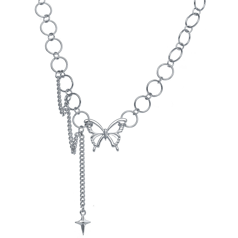 UNI-11215 - Butterfly Silver Chain - Necklace
