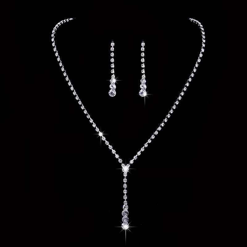 UNI-11368-69 - Crystal Dimond's Silver - Jewelry Set