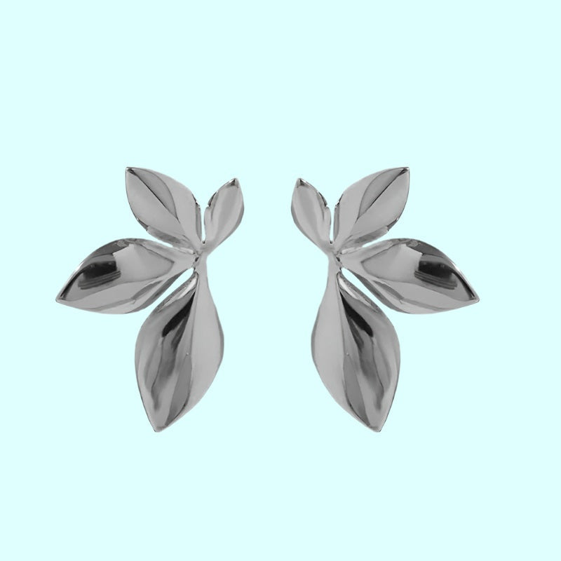 UNI-10309 - Silver Leaf - Earring