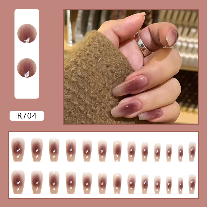 N-266 - Rose Blush - Press On Nail Set Of 24 - Free 24 Pcs Sticker Sheet Included