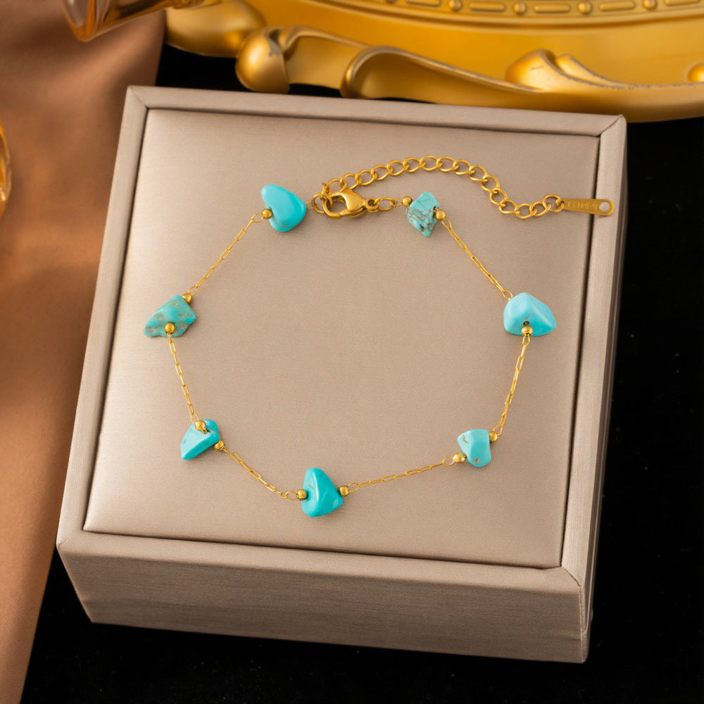 SS-12537 - Turquoise Blue Natural Stone - Bracelet