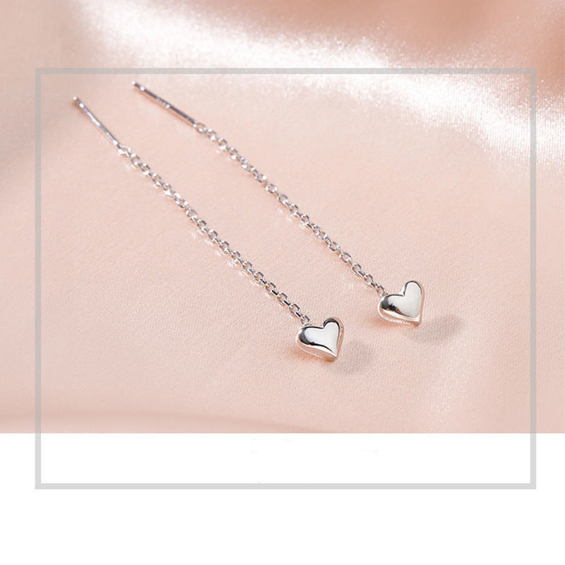 UNI-11252 - Silver Dangling Heart - Earring