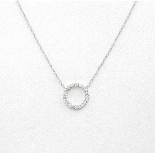 UNI-12407-1 - Diamond Circle Round Silver - Necklace