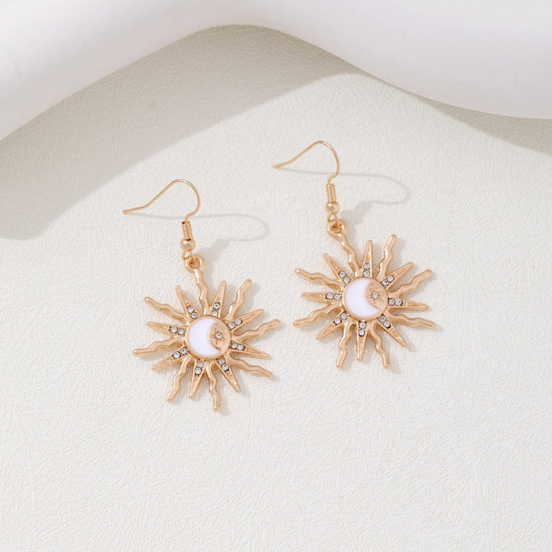 UNI-12636 - Sun Moon Celestial Gold - Earring
