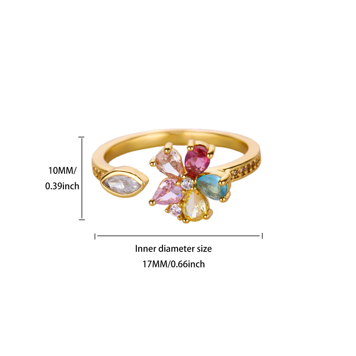 SS-12553 - Multi Gem Series - Ring Style 8