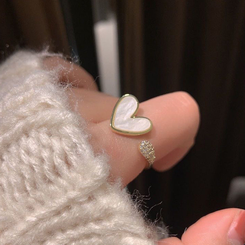 UNI-10869 -White Heart - Ring