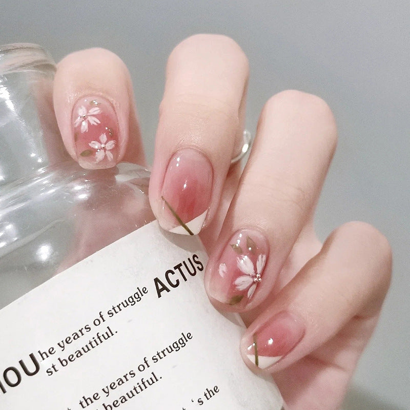 N-179 - Sakura Flowers - Press On Nail Set Of 24