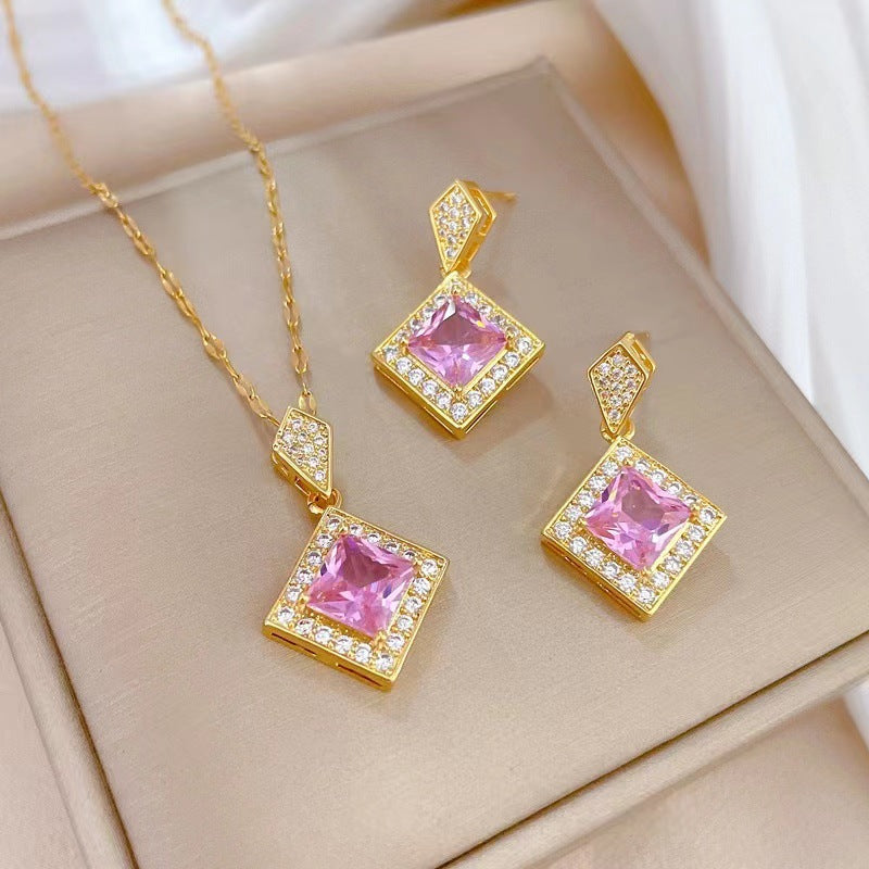 UNI-11029 - Luxury Diamond Pink - Jewelry Set