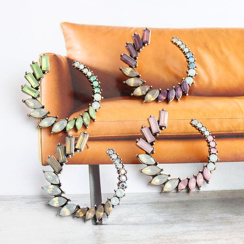 UNI-11638 - Pastel Diamonds Flower  - Earring Style 1