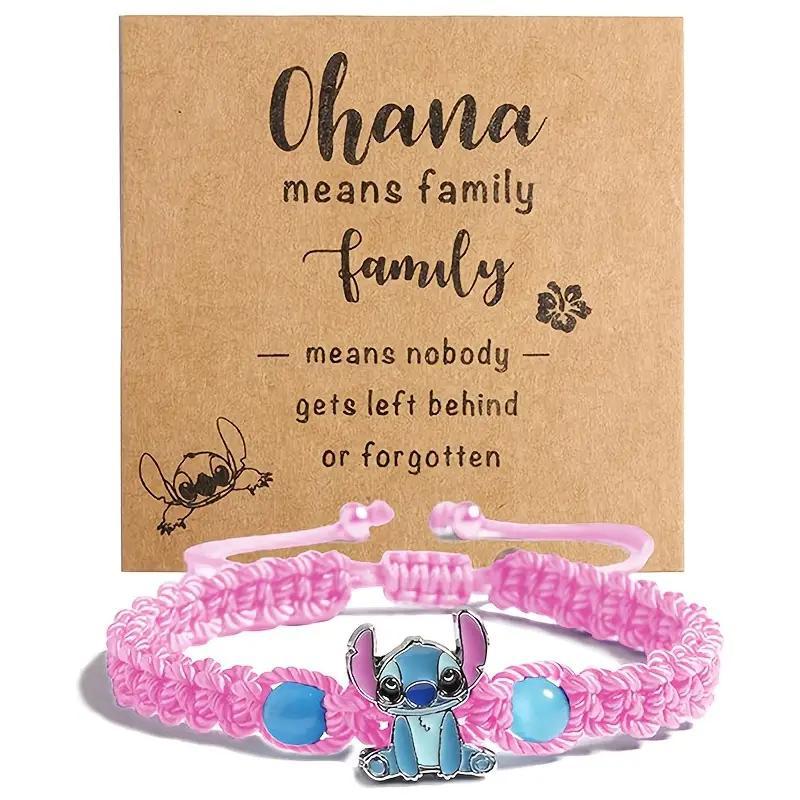 UNI-12434 - Pink Stitch Animal Ohana Means Family - Bracelet