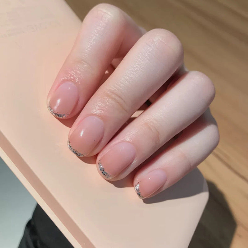 N-107- Sparkle Rose Pink - Press On Nail Set Of 24
