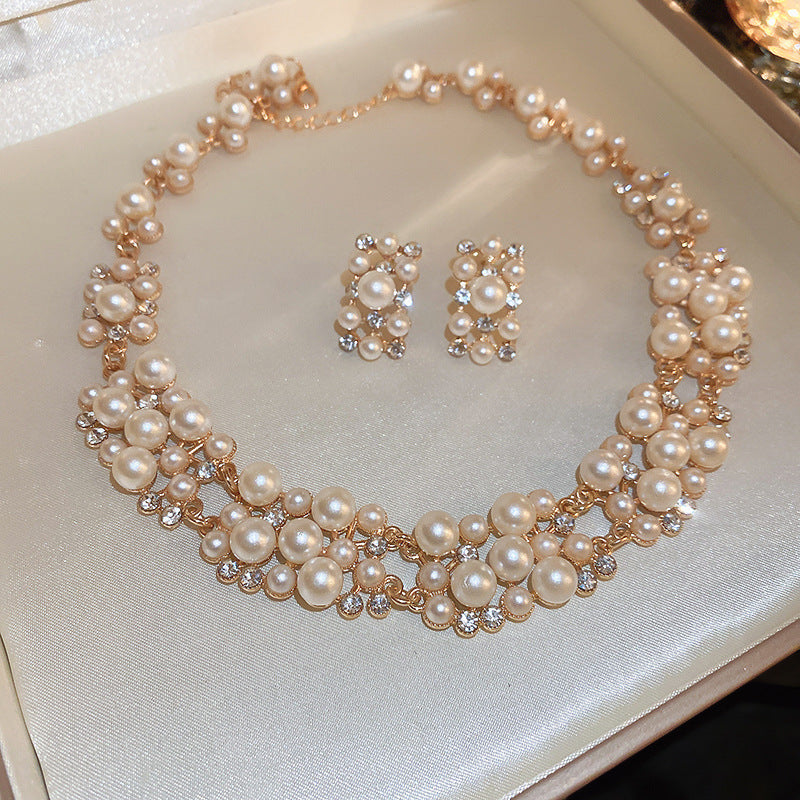 UNI-11848-15 - Luxury Pearl & Diamonds - Jewelry Set Style 2