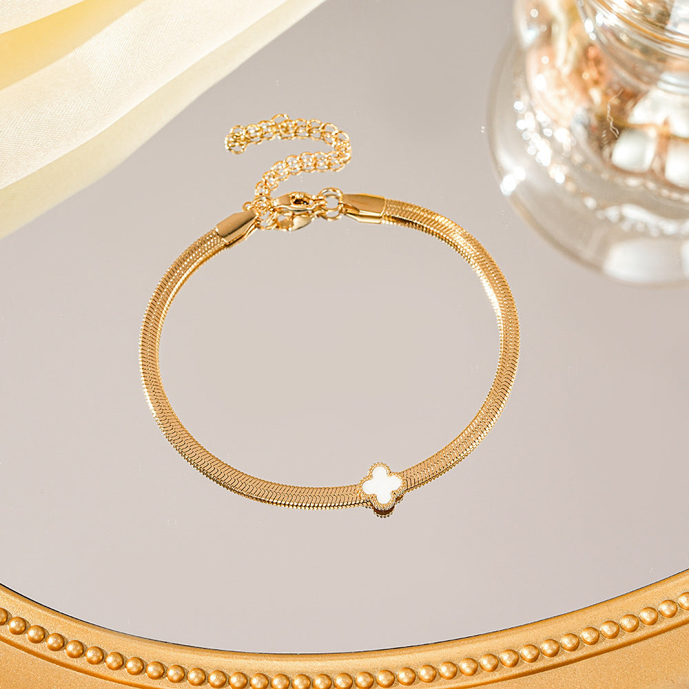 SS-11412 - Premium Gold White Flower - Bracelet