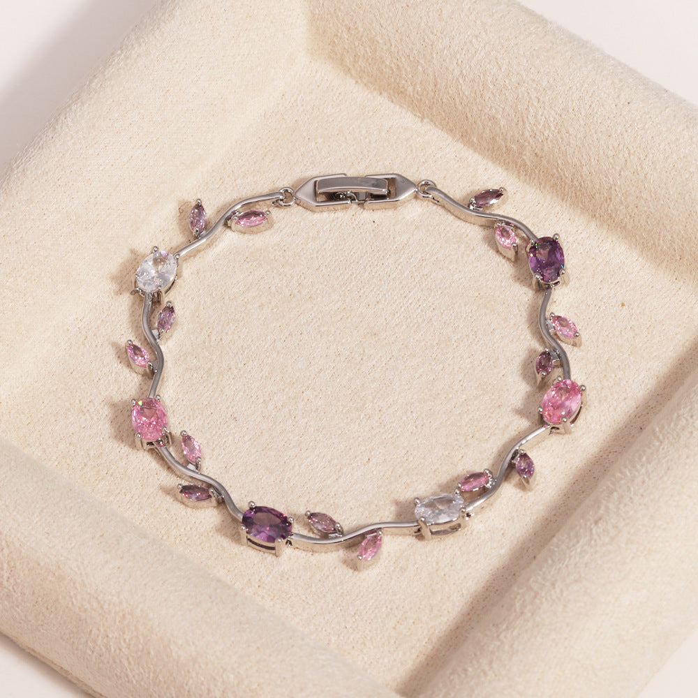 UNI-12193- Viral Tulip Diamonds Silver - Bracelet