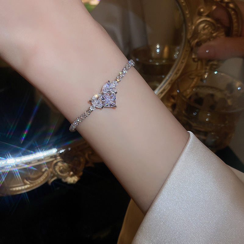 UNI-12639 - White Diamonds Heart Gold - Bracelet