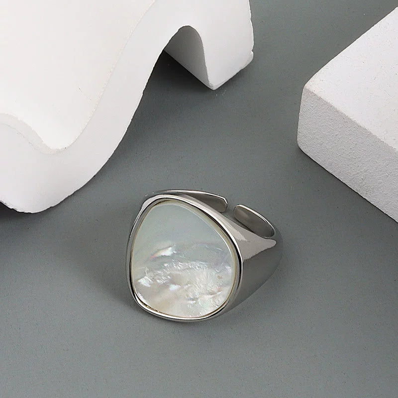 UNI-12674- Marbled Silver Foil - Ring