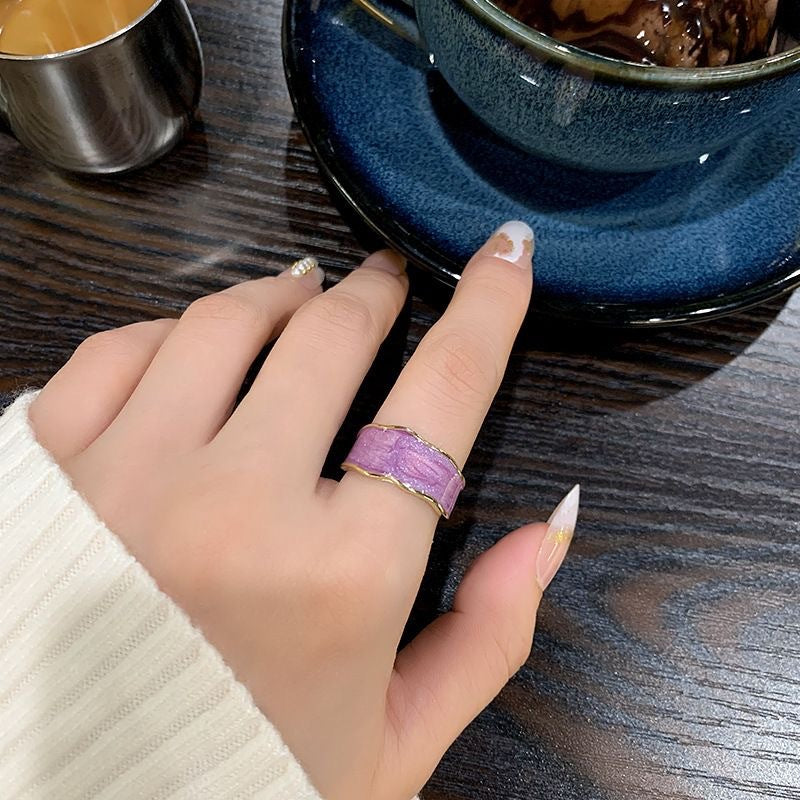 UNI-12267 - Purple Texture Gold - Ring