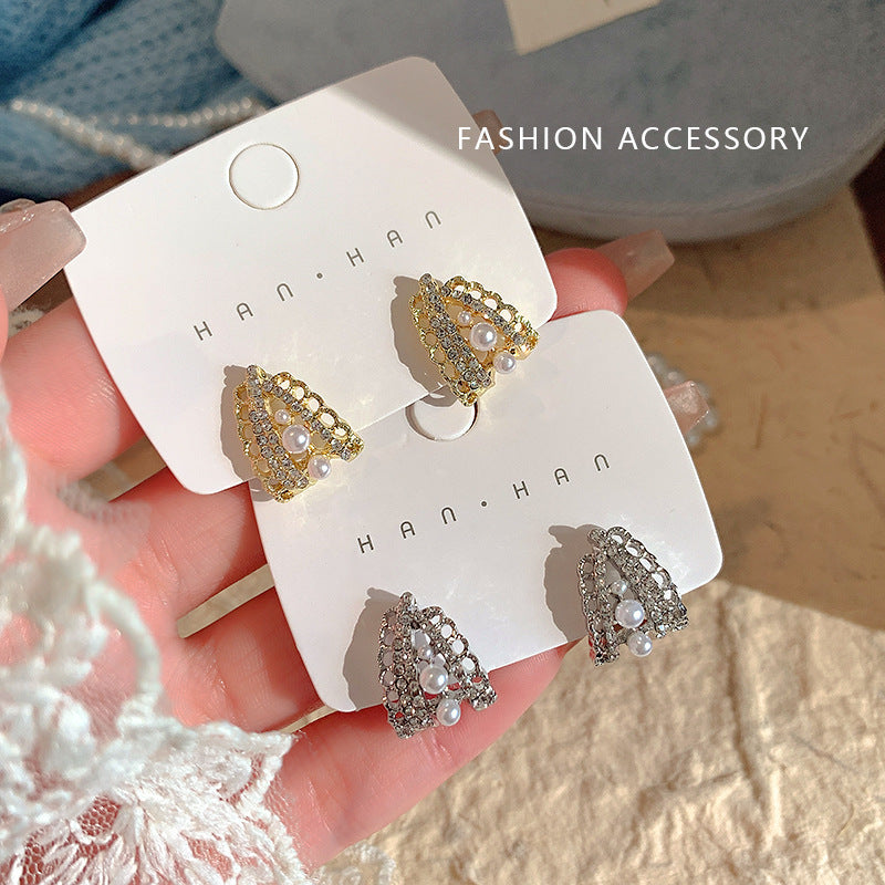 UNI-12831 - Fancy Silver Pearl - Earring