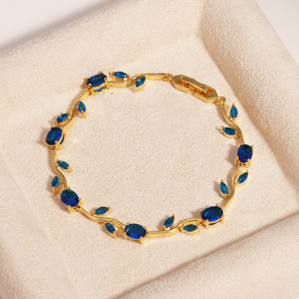 UNI-12194 - Viral Tulip Navy Diamonds Gold - Bracelet