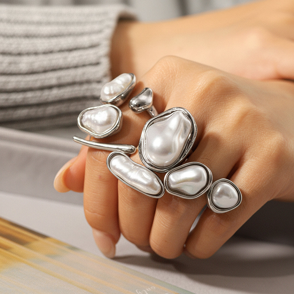 UNI-12702 - Pearly Silver Foil Series - Ring Style 4