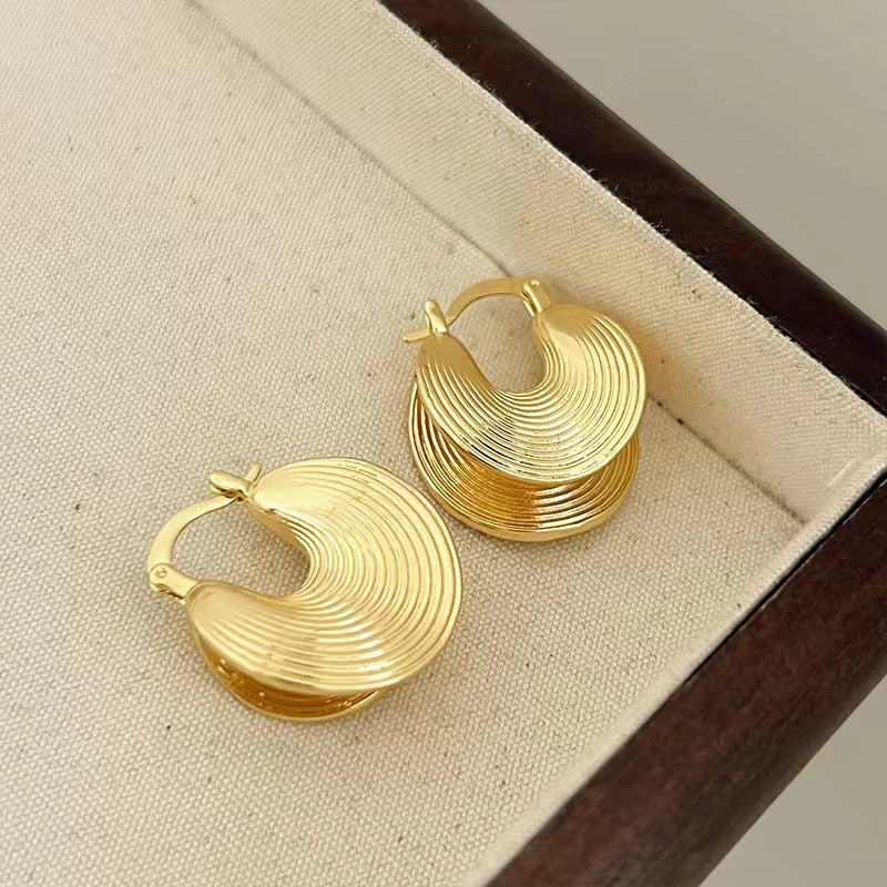 UNI-12391 - Gold Foil Texture - Earring