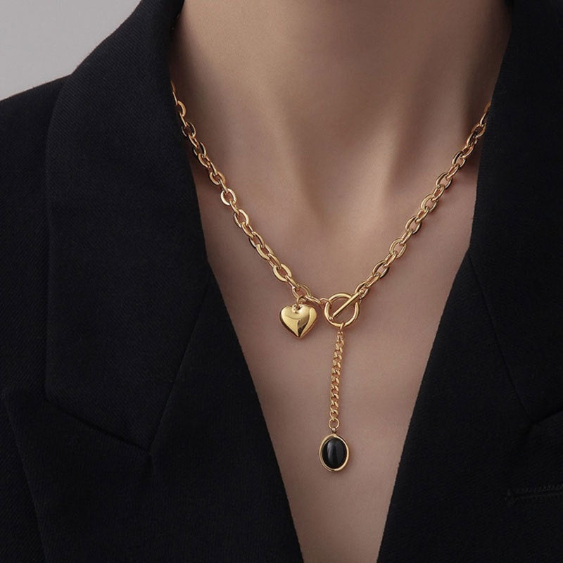 UNI-12603 - Gold Heart Chunky Chain - Necklace