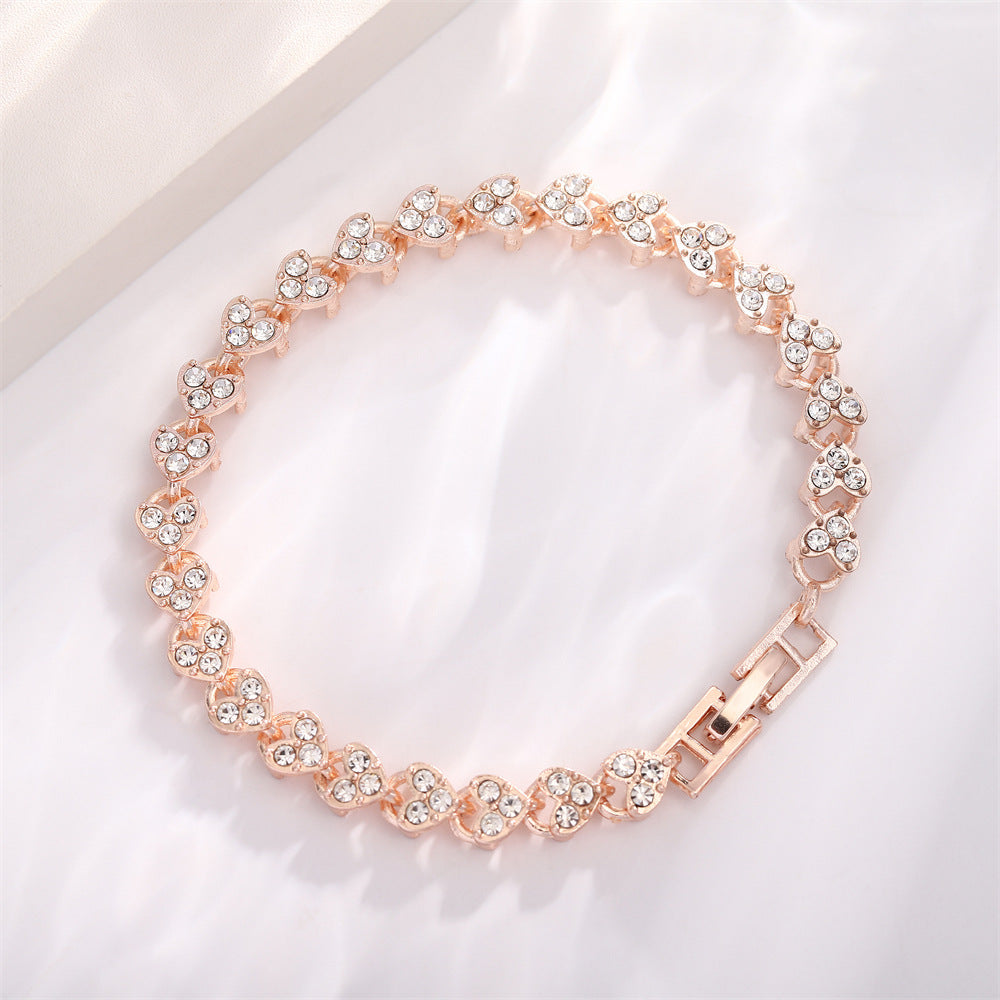 UNI-11295 - Rose Gold Diamond Heart - Bracelet