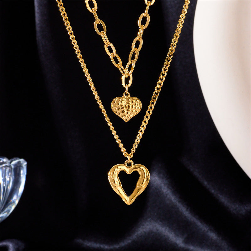 UNI-11343- Gold Foil Heart - Necklace Set of 2
