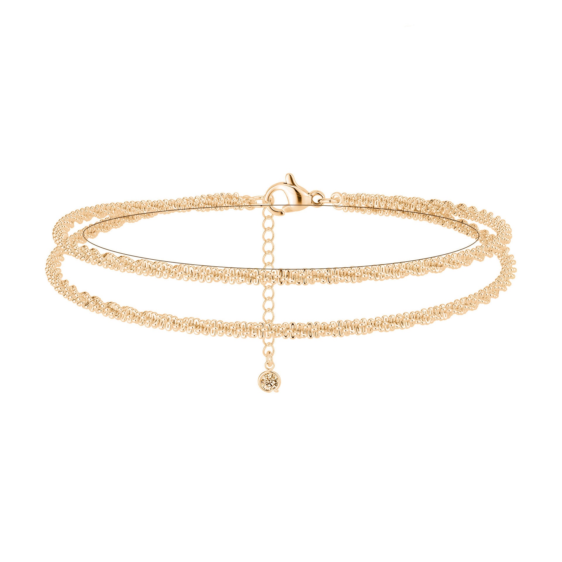 UNI-10678 - Gold Double Layer Chain - Anklet