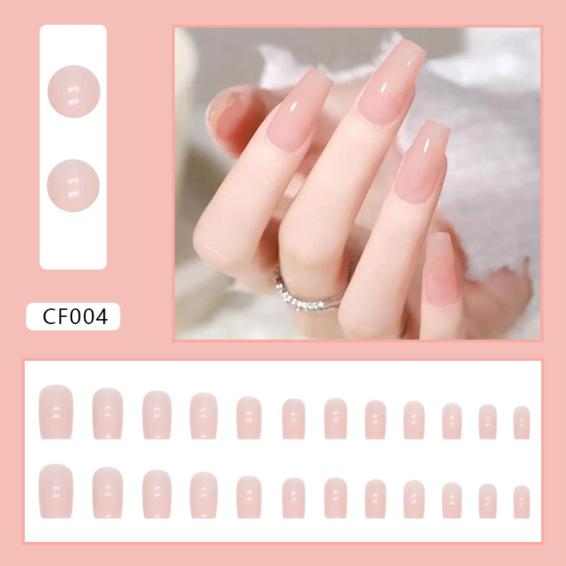 N-228 - Light Pink - Press On Nail Set Of 24 - Free 24 Pcs Sticker Sheet Included