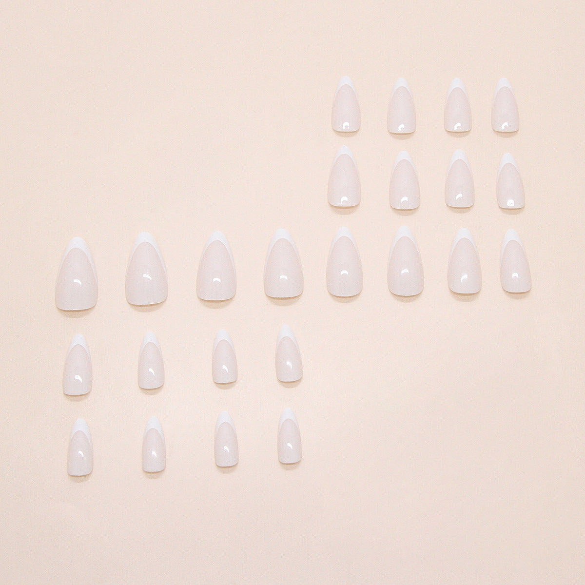 N-495 - Simple White - Press On Nail Set Of 24 - Free 24 Pcs Sticker Sheet Included