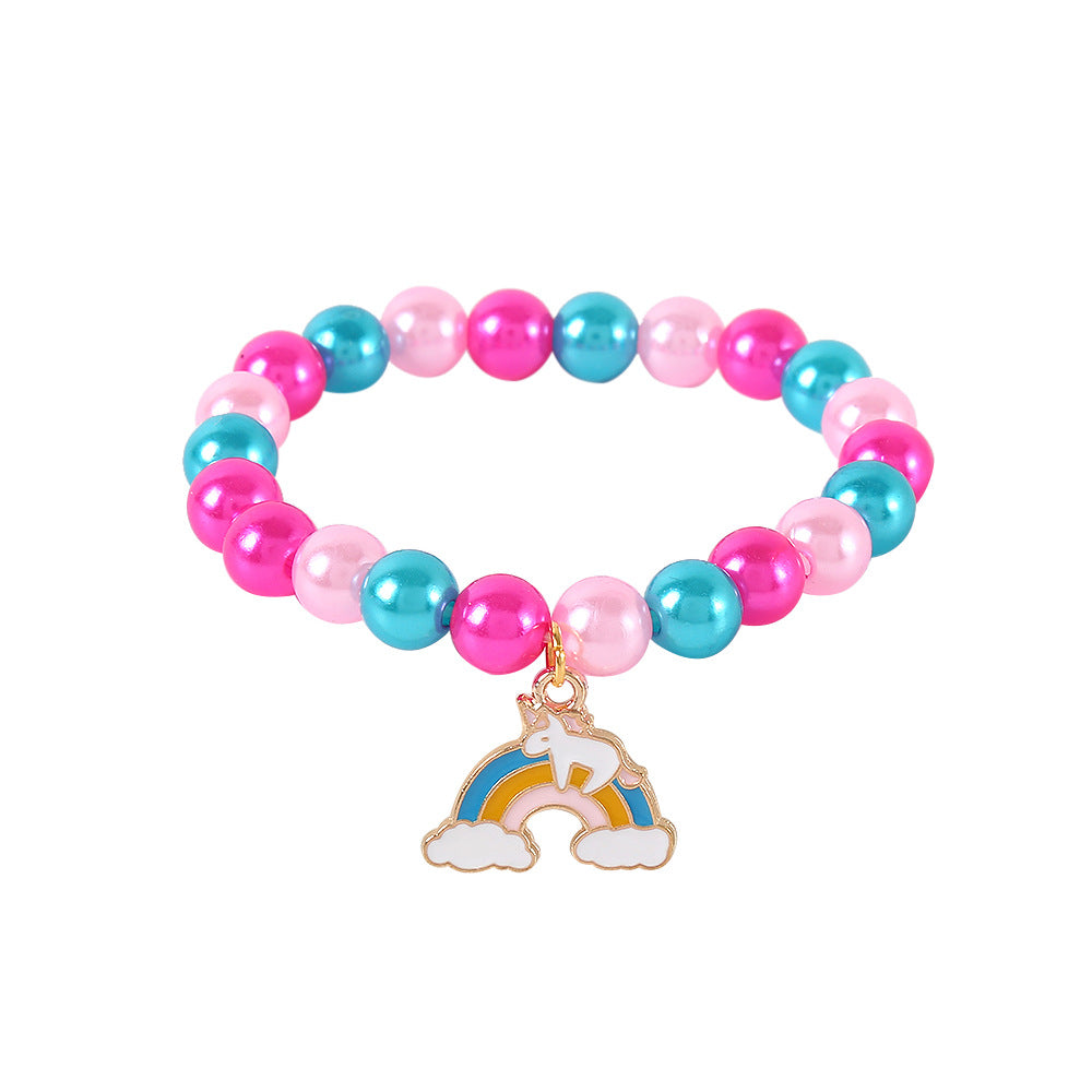 UNI-12443 - Rainbow Candy Color Pears Beads - Bracelet