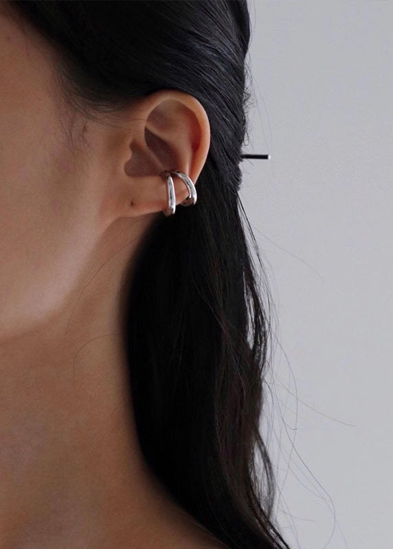 UNI-11324 - Hoop Silver Ear Cuff - Earring