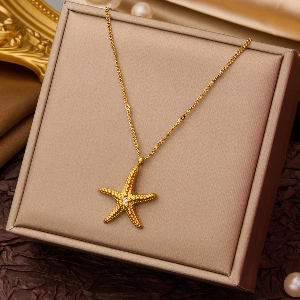 SS-10805 - Gold Star Fish - Necklace