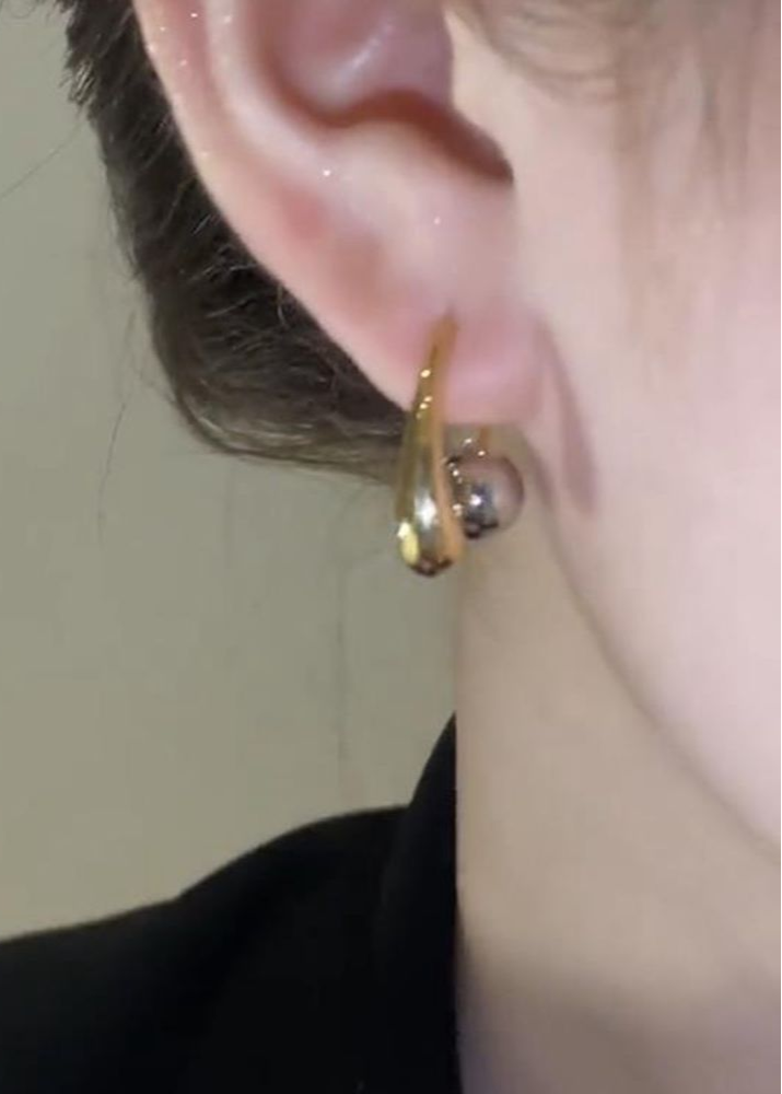UNI-10955 - Gold & Silver Foiled - Earring