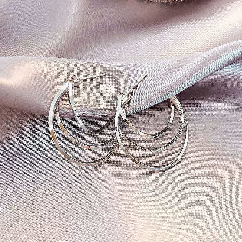 UNI-12239 - Silver Hoop - Earring