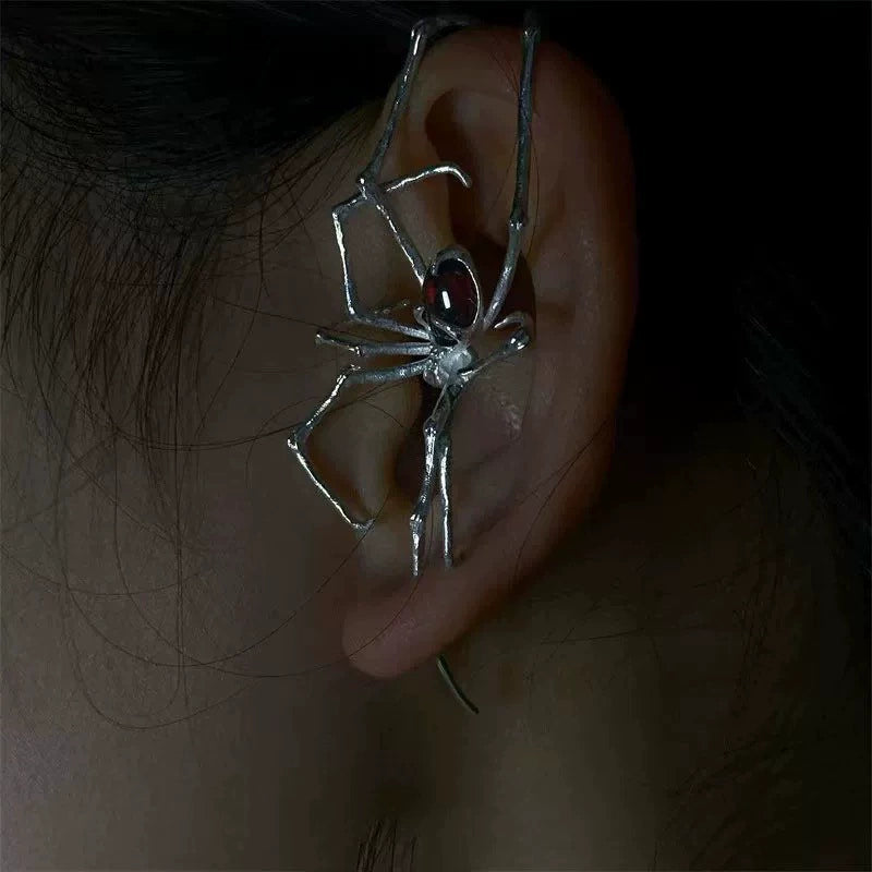 UNI-12611 - Silver Spider - Earring