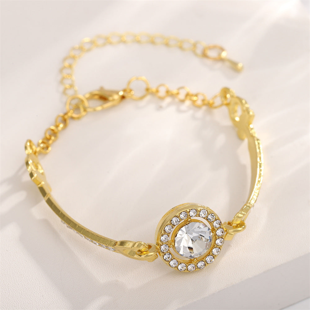 UNI-11302 - Gold Round Diamond Bangle - Bracelet