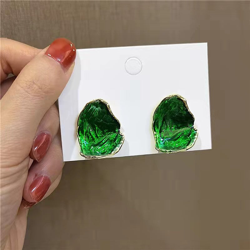 UNI-12104-2 - Amber Green Gold - Earring