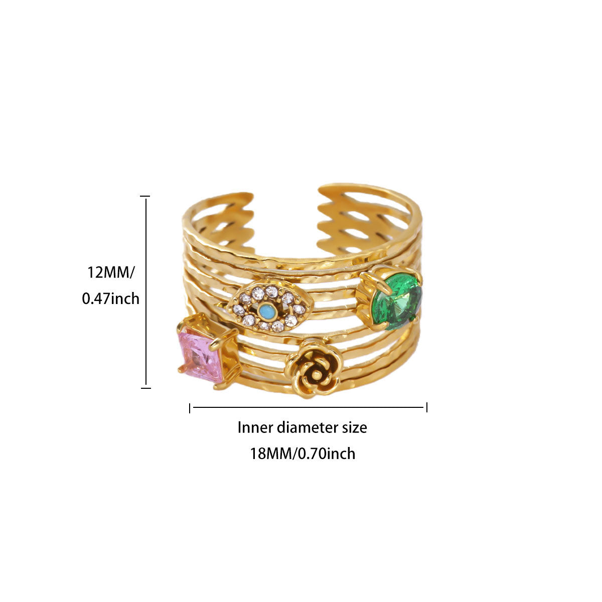SS-12548 - Multi Gem Series - Ring Style 3
