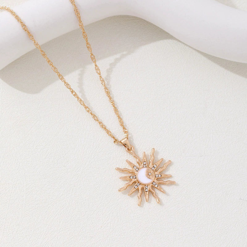 UNI-12634- Sun Moon Celestial Gold - Necklace