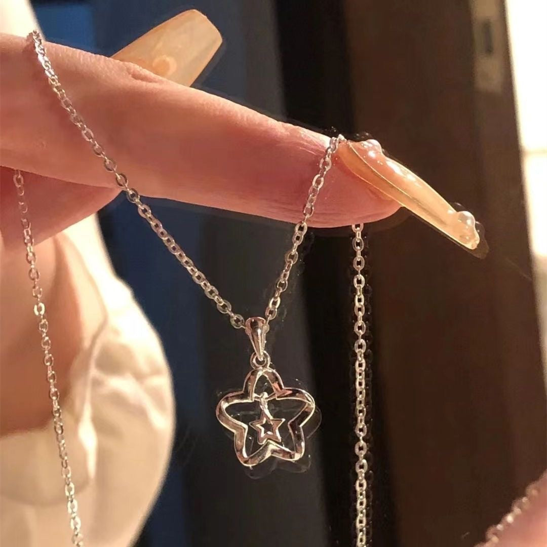 UNI-12319 - Silver Star - Necklace